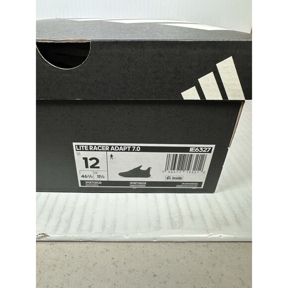 Size 12 Adidas Lite Racer Adapt 7.0 Shoes Black Comfort Sneaker IE6327 NEW main image 6